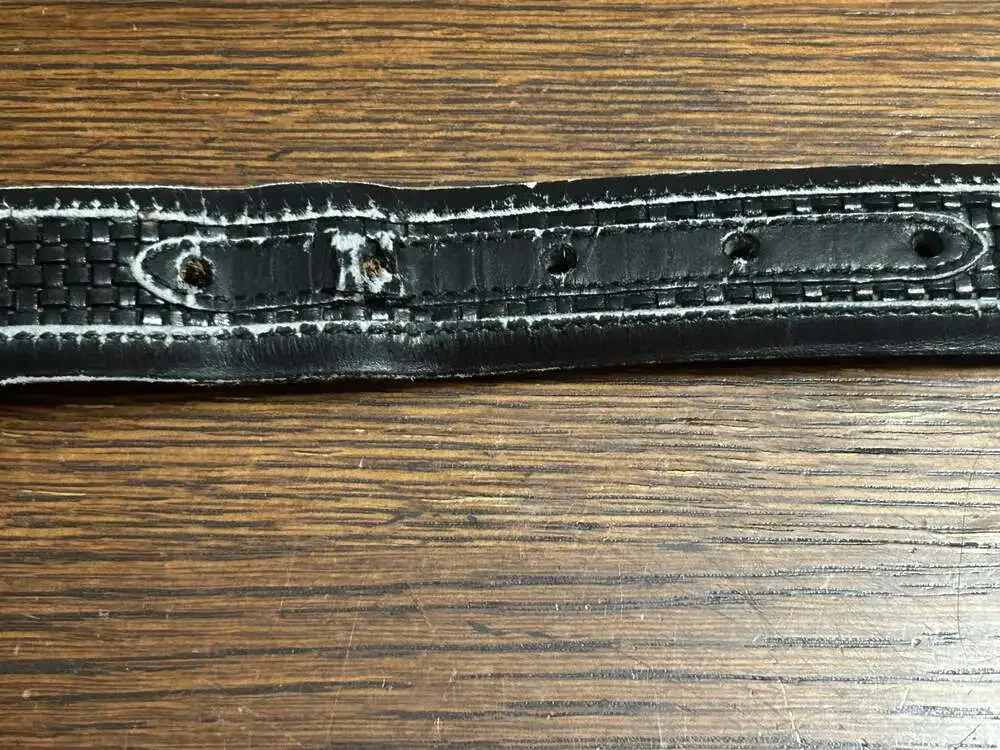 Allen Edmonds Men's Black Embossed Leather Belt, Size 34